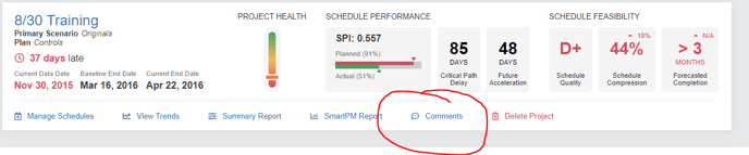 Comments in SmartPM