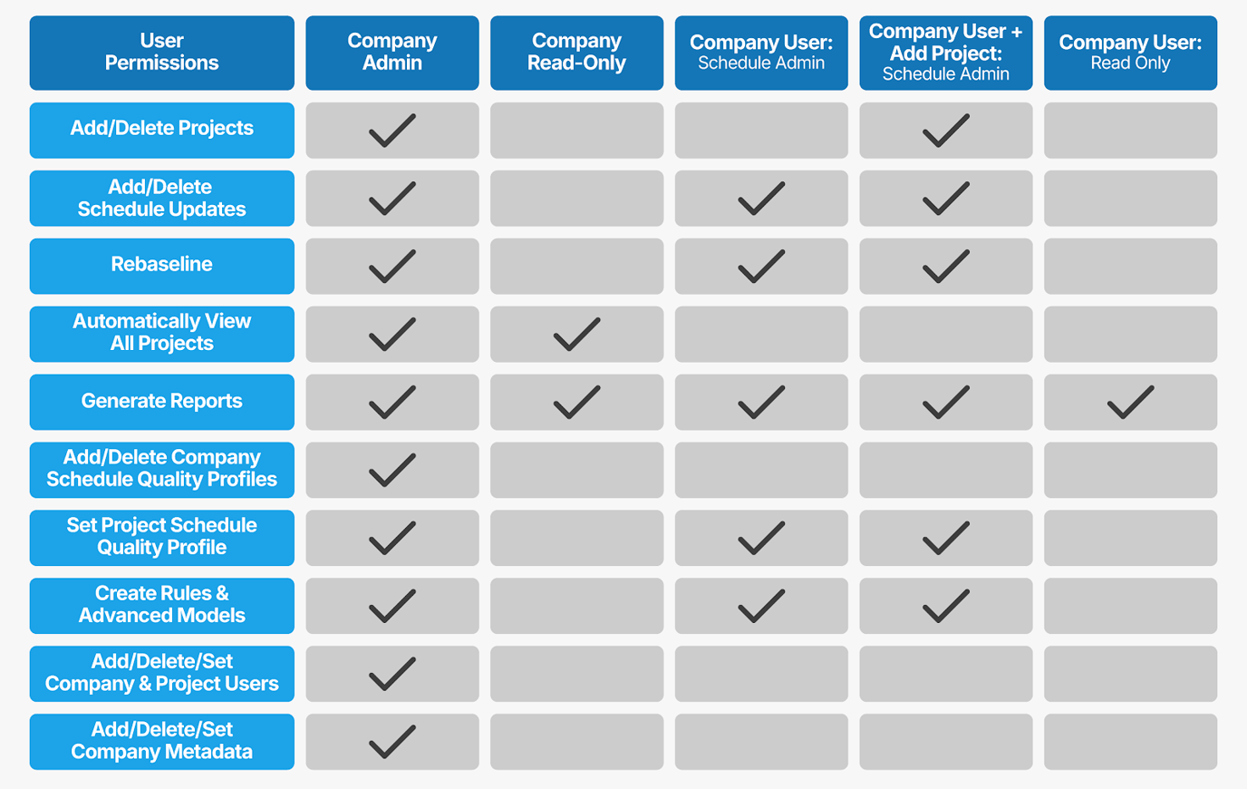 User Types at the Company and Project Level
